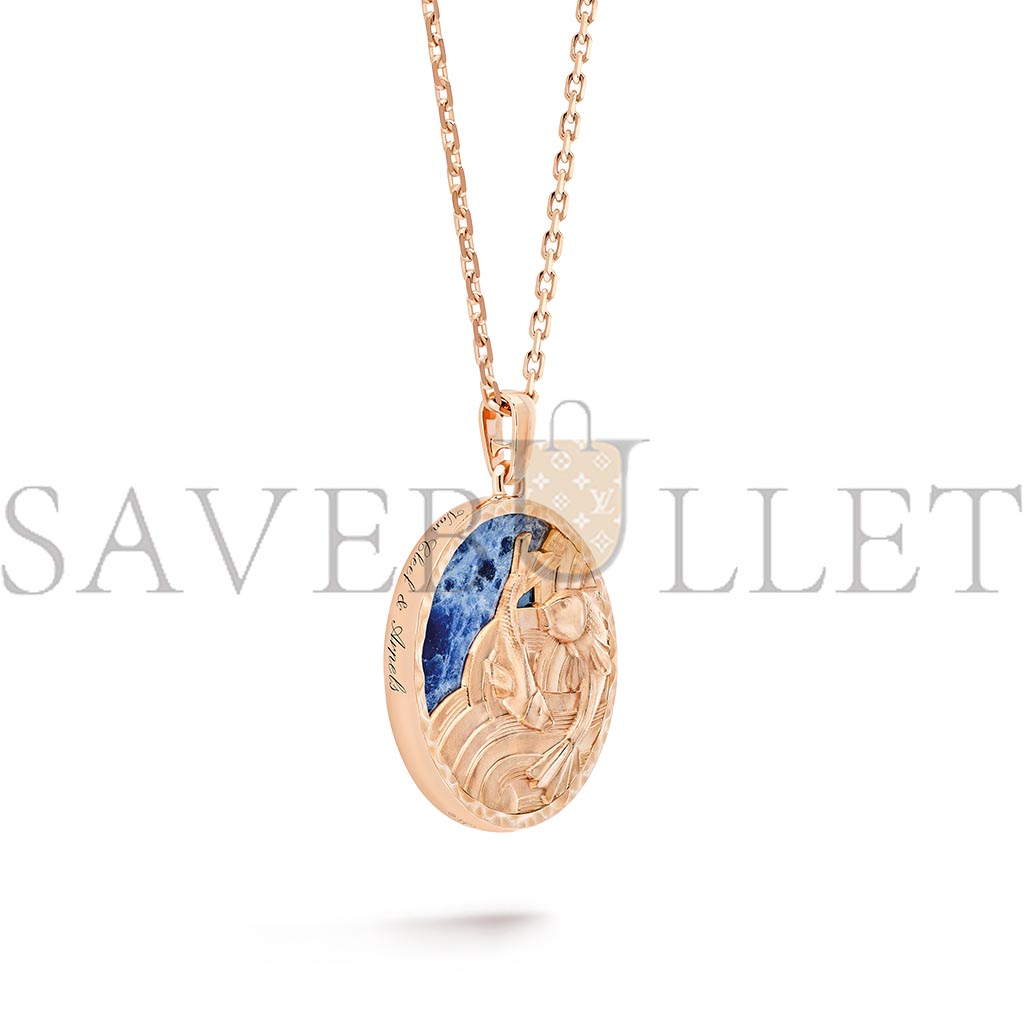 VAN CLEEF ARPELS ZODIAQUE LONG NECKLACE PISCIUM (PISCES) - ROSE GOLD, SODALITE  VCARP9RG00